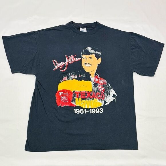 Vintage 1993 Davey Allison NASCAR Tribute Short Sleeve Shirt - Picture 2 of 7